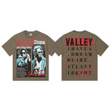 Vally men's short-sleeve t-shirt - washed, streetwear print, european & american style