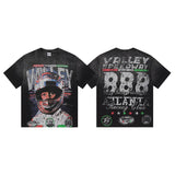 Vally men's short-sleeve t-shirt - washed, streetwear print, european & american style