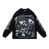 Men's long-sleeve t-shirt - washed cotton print - streetwear