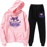 Kuromi Costume Hoodie Set Blakking Velvet Sweater Coat 2 Piece Set