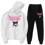 Kuromi Costume Hoodie Set Blakking Velvet Sweater Coat 2 Piece Set