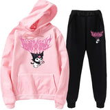 Kuromi Costume Hoodie Set Blakking Velvet Sweater Coat 2 Piece Set