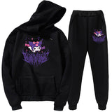 Kuromi Costume Hoodie Set Blakking Velvet Sweater Coat 2 Piece Set