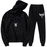 Kuromi Costume Hoodie Set Blakking Velvet Sweater Coat 2 Piece Set