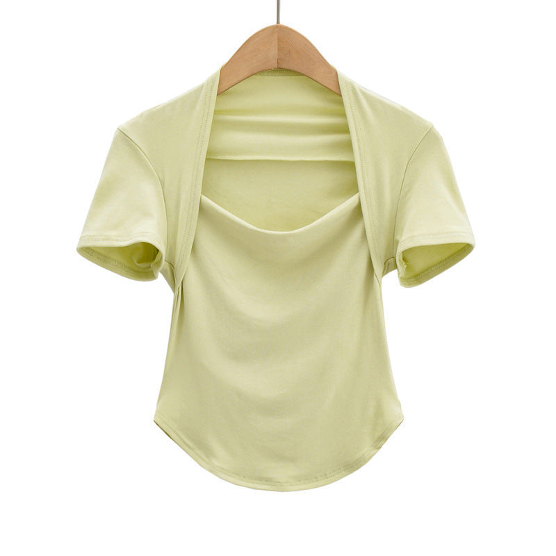 Women's T-Shirt Short T-shirt Women's Summer Slim-Fit Design Short-Sleeved Top