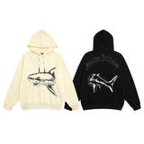 Palm Angle Hoodie Palm Angels Sketch Broken Shark Letter Hooded Sweater for Men and Women