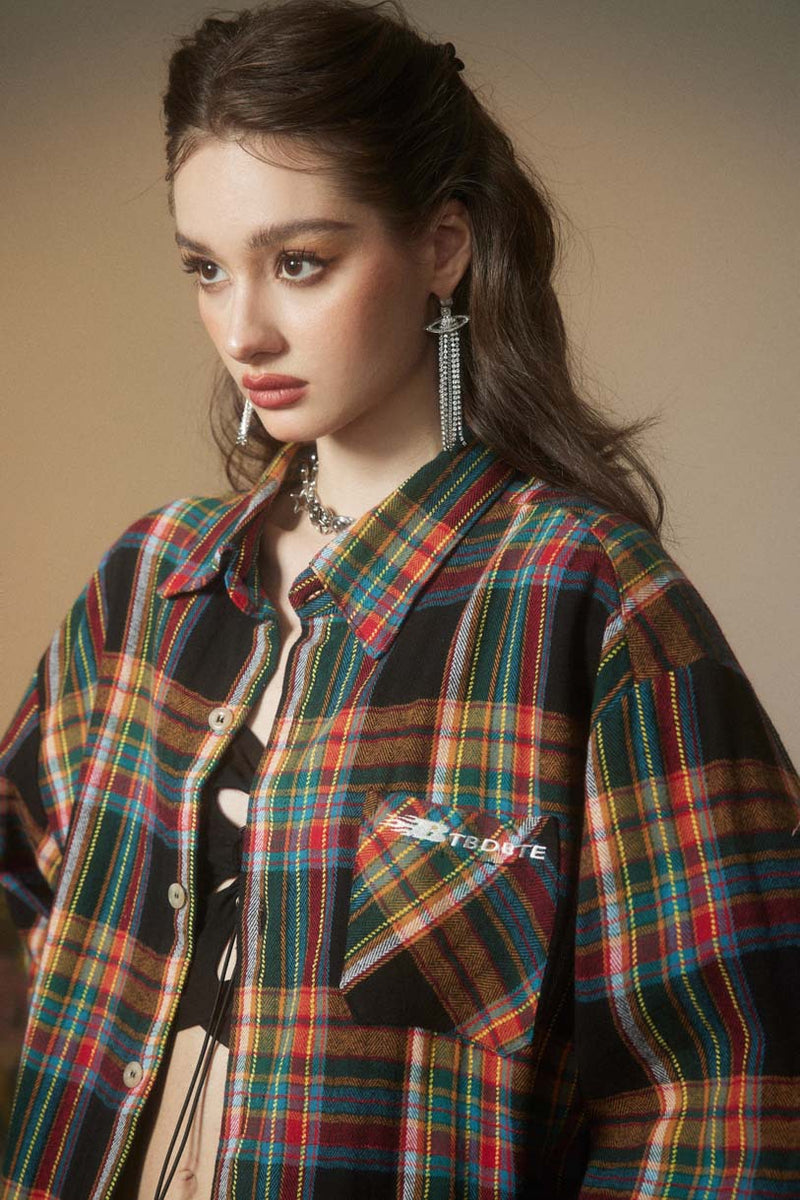 Unisex Jacket Autumn Plaid Casual Shirt
