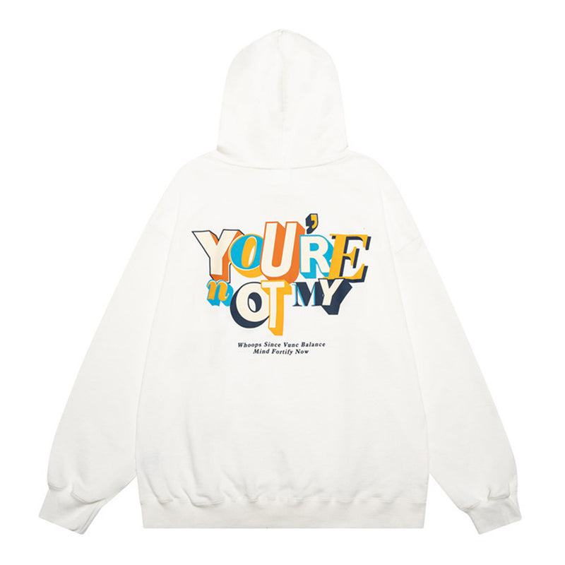 Men Hoodie Loose Letter Print Hooded Men Spring and Autumn Long Sleeve Top