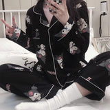 Kuromi Pajama Set Cartoon Casual Suitable for Daily Wear Home Wear Two-Piece Suit