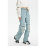 Unisex Jeans Vintage Men's and Women's Loose Straight Jeans