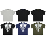 Kapital T Shirt Pingtian Hehong Men's and Women's Loose Skeleton Distressed Color Matching Short Sleeve Half Sleeve T-shirt