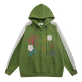 Men Hoodie XINGX Embroidered Hoodie Flocking Stitching Long Sleeve Zipper Coat Hoodie