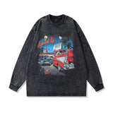 Men Long Sleeve Shirt Niche Design Washed Long Sleeve T-shirt Men's Fashion Brand Base