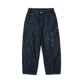 Unisex Jeans Vintage Splash-Ink Paint Spots Jeans