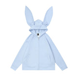 Men Hoodie Long Ears Hooded Cardigan Clothing Men's Loose Solid Color Casual