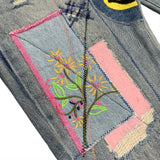 Kapital Jeans Hirata Kazuhiro smiley sticker ripped embroidery high street trendy brand denim trousers