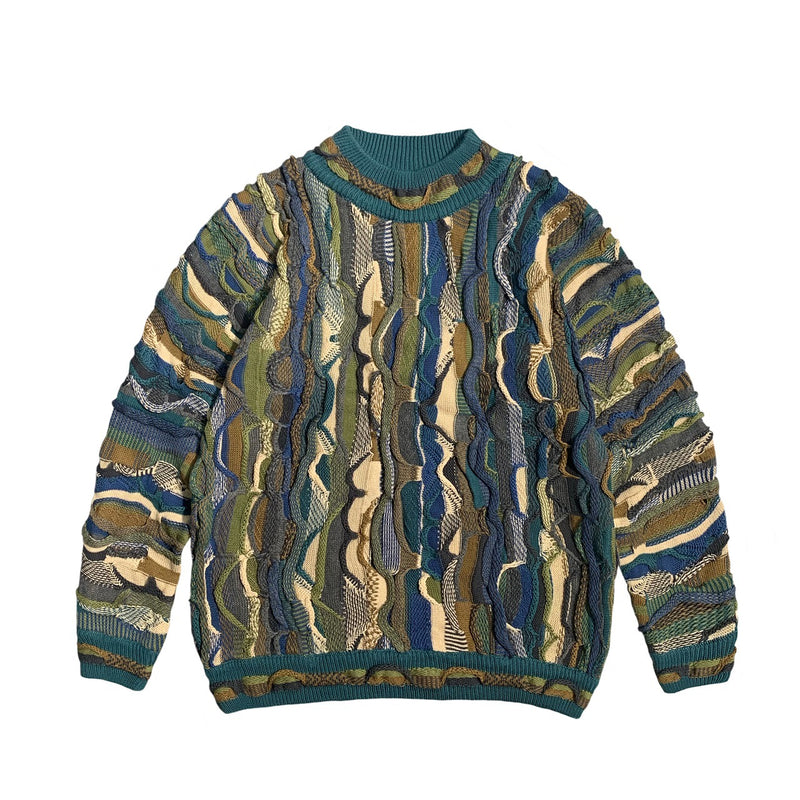 Kapital Sweater Vintage Pingtian Hehongfeng Heavy Industry Three-Dimensional Wave Retro Pullover Sweater