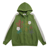 Men Hoodie XINGX Embroidered Hoodie Flocking Stitching Long Sleeve Zipper Coat Hoodie