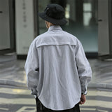 Men's Long Sleeved T Shirt Thin Striped Long Sleeve Shirt Men's Ins Loose Shirt Outer Wear