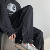 Men Sweatpants Breasted Split Pants Men's Summer Straight-Leg Pants Casual Pants