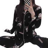 Kuromi Pajama Set Cartoon Casual Suitable for Daily Wear Home Wear Two-Piece Suit