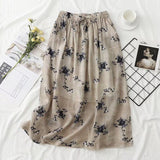 Women Skirt Summer Art Retro Skirt Printed Midi Skirt Loose