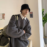 Men Hoodie Loose round Neck Sweater Men's Spring and Autumn Clothes Autumn Sports