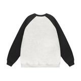 Men Hoodie Flocking Embroidered Kitten round Neck Sweater