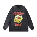 Men Long Sleeve Shirt Niche Design Washed Long Sleeve T-shirt Men's Fashion Brand Base
