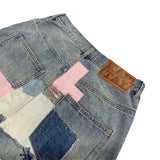 Kapital Jeans Hirata Kazuhiro smiley sticker ripped embroidery high street trendy brand denim trousers