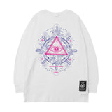 Men Long Sleeve Shirt Loose Long Sleeve T-shirt All-Matching Printed Casual