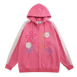 Men Hoodie XINGX Embroidered Hoodie Flocking Stitching Long Sleeve Zipper Coat Hoodie