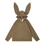 Men Hoodie Long Ears Hooded Cardigan Clothing Men's Loose Solid Color Casual