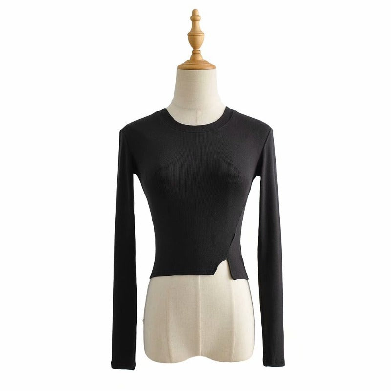 Women T-shirt Autumn Crew Neck Long Sleeve T-shirt Top