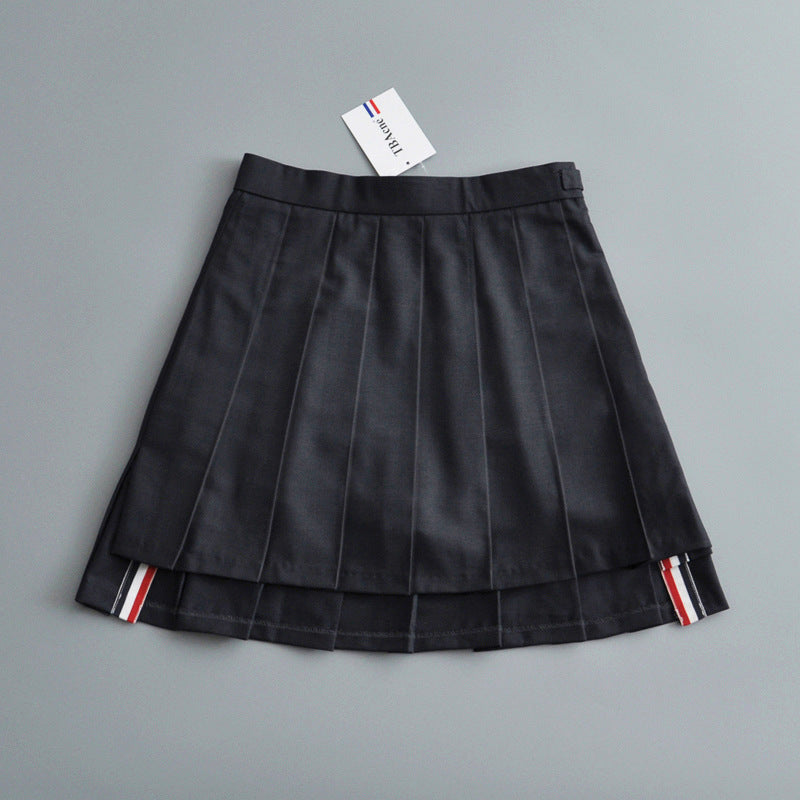 Women Skirt Preppy Style Retro High Waist Pantskirt