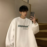 Men Hoodie round Neck Sweater Men's Long Sleeve Autumn and Winter Loose Coat