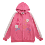 Men Hoodie XINGX Embroidered Hoodie Flocking Stitching Long Sleeve Zipper Coat Hoodie