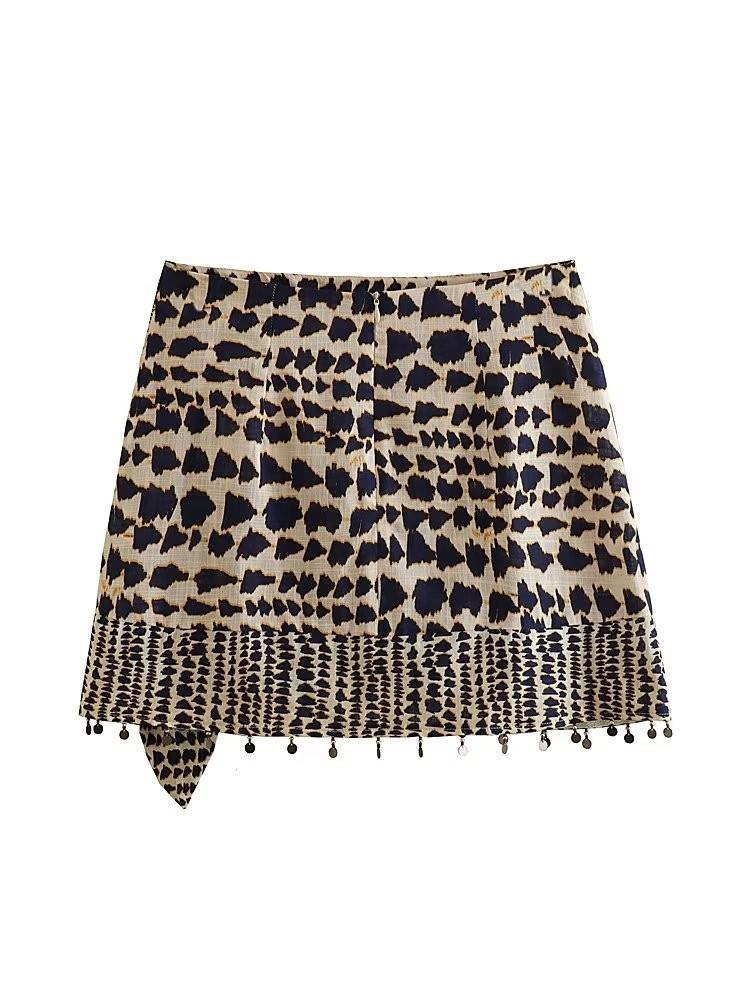 Women Skirt Summer Women's Clothing Printed Dress Mini Skirt