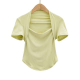 Women T-Shirt Short-Sleeved T-shirt Women's Summer Slim Top