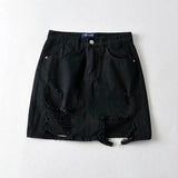 Women Skirt Women's Ripped Denim Skirt Hip Skirt