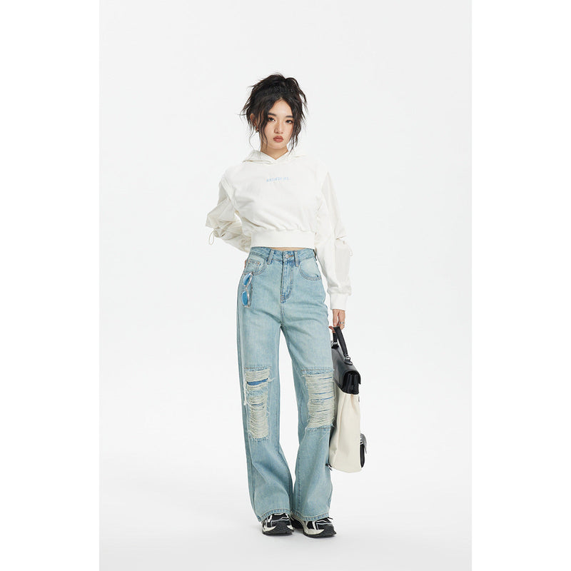 Unisex Jeans Vintage Men's and Women's Loose Straight Jeans