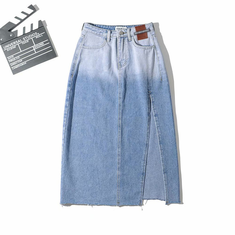 Women Skirt Ins Summer Denim Skirt Mid-Length Casual Skirt