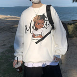 Men Hoodie Hiphop Sweater Men's High Street round Neck Long Sleeve T-shirt Spring and Autumn Loose