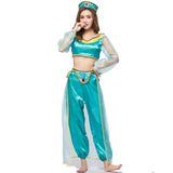 Arabian Nights Theme Dress Halloween Costume Sexy Lamp of Aladdin Princess Jasmine Dress